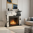 marble fire surrounds for sale in Panda White - Image 2