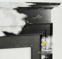 marble fire surrounds for sale | Bold Veined Pilasters | 59 Inch Width | Panda White