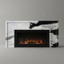 Electric marble fireplace | Modern black veins | 62.99 Inch Width | Panda White