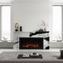 Electric marble fireplace | Modern black veins | 62.99 Inch Width | Panda White