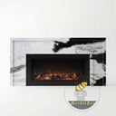 Electric marble fireplace in Panda White - Image 3