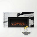 Electric marble fireplace | Modern black veins | 62.99 Inch Width | Panda White