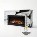 Electric marble fireplace in Panda White - Image 4