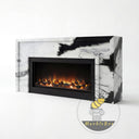Electric marble fireplace in Panda White - Image 4