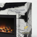 Electric marble fireplace in Panda White - Image 5