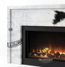 Electric marble fireplace in Panda White - Image 6