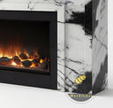 Electric marble fireplace | Modern black veins | 62.99 Inch Width | Panda White