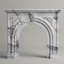 White marble fireplace surround | Ornate arched carving | Width 59.1 Inch | Milas Lilac