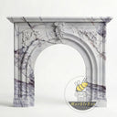 White marble fireplace surround | Ornate arched carving | Width 59.1 Inch | Milas Lilac