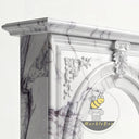 White marble fireplace surround | Ornate arched carving | Width 59.1 Inch | Milas Lilac