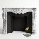White Marble fireplace mantel | Carved Shell Motif | Width 59 Inch | Milas Lilac