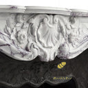 White Marble fireplace mantel | Carved Shell Motif | Width 59 Inch | Milas Lilac