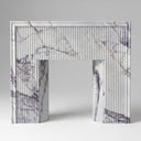 White Marble mantel | Fluted modern design | 59 inch Width | Milas Lilac