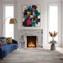 White Marble mantel | Fluted modern design | 59 inch Width | Milas Lilac