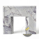 White Marble mantel | Fluted modern design | 59 inch Width | Milas Lilac