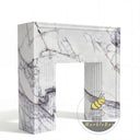 White Marble mantel | Fluted modern design | 59 inch Width | Milas Lilac