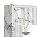 White Marble mantel | Fluted modern design | 59 inch Width | Milas Lilac