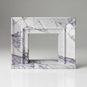White marble fireplace | Bold Purple Veining | Width 59 Inch | Milas Lilac