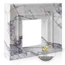 White marble fireplace | Bold Purple Veining | Width 59 Inch | Milas Lilac
