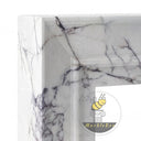 White marble fireplace | Bold Purple Veining | Width 59 Inch | Milas Lilac