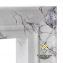 White marble fireplace | Bold Purple Veining | Width 59 Inch | Milas Lilac