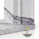 White marble fireplace | Bold Purple Veining | Width 59 Inch | Milas Lilac