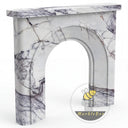 Modern white marble fireplace in Milas Lilac - Image 3