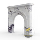 Modern white marble fireplace in Milas Lilac - Image 4