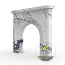 Modern white marble fireplace in Milas Lilac - Image 4