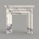 Milas lilac marble fireplace surround | Sleek Stepped Mantel | Height 53.15 Inch | Milas Lilac Marble