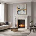 Milas lilac marble fireplace surround | Sleek Stepped Mantel | Height 53.15 Inch | Milas Lilac Marble