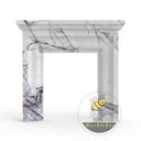 Milas lilac marble fireplace surround | Sleek Stepped Mantel | Height 53.15 Inch | Milas Lilac Marble