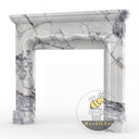 Unique design marble fireplace surround | Graceful Arched Header | Width 59 Inch | Milas Lilac Marble