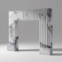Fluted Marble fireplace mantel | Deep vertical grooves | Height: 51 Inch | Milas Lilac