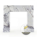 Fluted Marble fireplace mantel | Deep vertical grooves | Height: 51 Inch | Milas Lilac