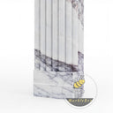 Fluted Marble fireplace mantel | Deep vertical grooves | Height: 51 Inch | Milas Lilac