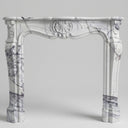 Marble fireplace surround French Style | Carved shell motif | 59 Inch Width | Milas Lilac