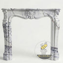 Marble fireplace surround French Style | Carved shell motif | 59 Inch Width | Milas Lilac
