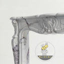 Marble fireplace surround French Style | Carved shell motif | 59 Inch Width | Milas Lilac