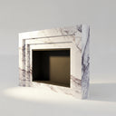 Modern Marble fireplace surround | Geometric stepped frame | 59 Inch Width | Milas Lilac
