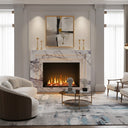 Modern Marble fireplace surround in Milas Lilac - Image 2