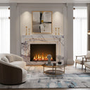 Modern Marble fireplace surround | Geometric stepped frame | 59 Inch Width | Milas Lilac