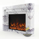 Modern Marble fireplace surround | Geometric stepped frame | 59 Inch Width | Milas Lilac