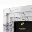 Modern Marble fireplace surround | Geometric stepped frame | 59 Inch Width | Milas Lilac