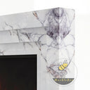Modern Marble fireplace surround | Geometric stepped frame | 59 Inch Width | Milas Lilac