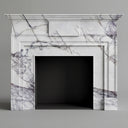 59 inch marble fireplace | Stepped mantel tablet | Width: 59" | Milas Lilac marble