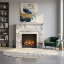 59 inch marble fireplace | Stepped mantel tablet | Width: 59" | Milas Lilac marble
