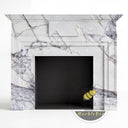 59 inch marble fireplace | Stepped mantel tablet | Width: 59" | Milas Lilac marble