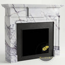59 inch marble fireplace | Stepped mantel tablet | Width: 59" | Milas Lilac marble
