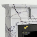 59 inch marble fireplace | Stepped mantel tablet | Width: 59" | Milas Lilac marble